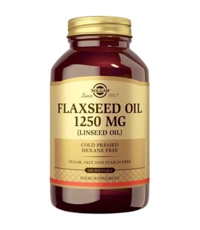 Aceite Linaza 1250Mg blanda SinGluten 100caps Solgar
