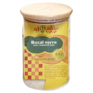 Bote Cristal Tapa Madera 0.8…