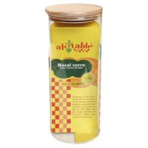 Bote Cristal Tapa Madera 1.4L 1ud Ah Table