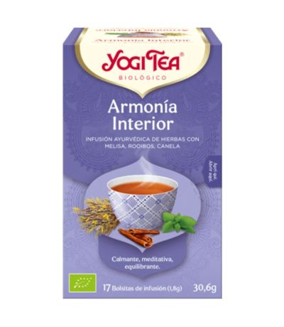 Infusión Armonia Interior SinGluten Bio Vegan 17inf Yogi Tea