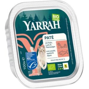 Tarrina Comida para Gatos con Salmon Bio 100g Yarrah