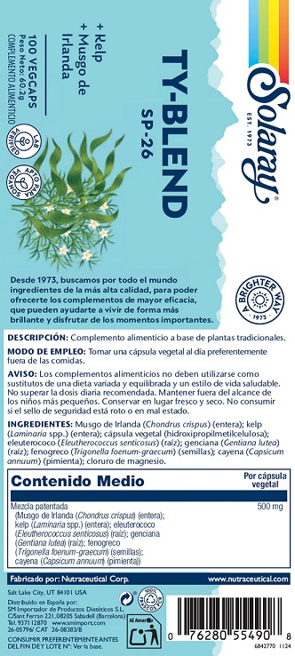 Ty-Blend 00 Vcaps Solaray - Imagen 2